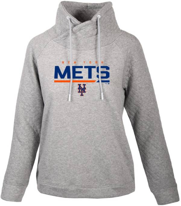 Levelwear Women's New York Mets Gray Vega Cut Off Fleece Sweatshirt product image