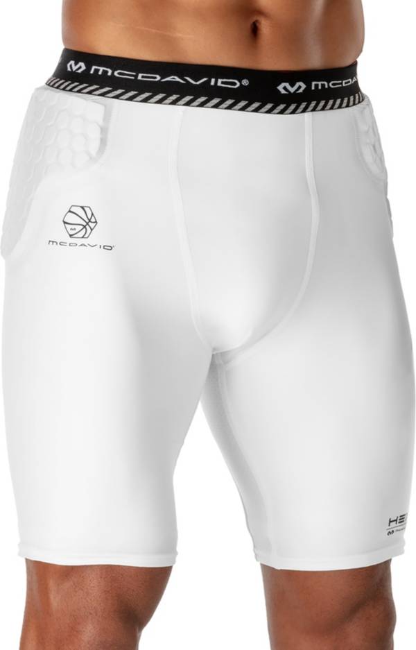 McDavid Basketball Padded Compression Shorts Girdle. 3 HEX Pads Padding.  Hips and Tailbone Protection. Cup Pocket