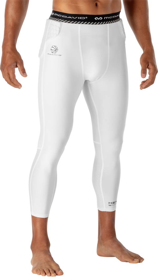 Men's Basketball Padded Three-quarter Tights Pants, With Knee Pads