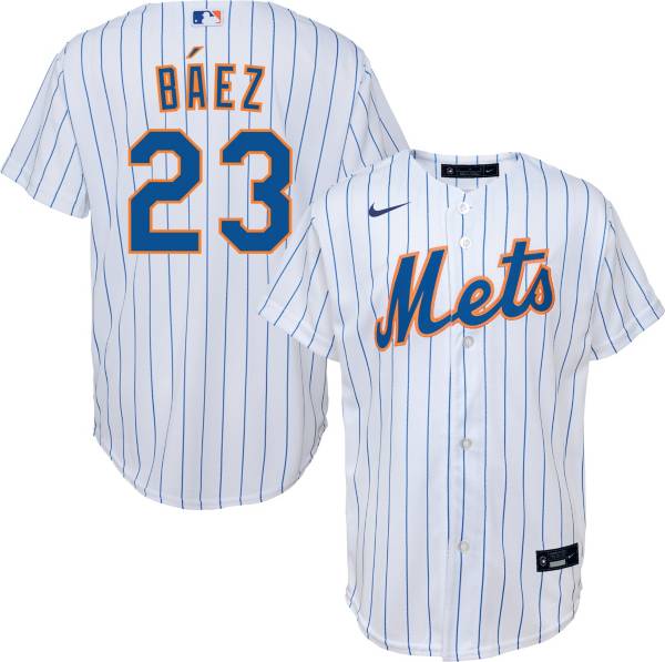 MLB Team Apparel Youth New York Mets Javier Báez #23 White Cool Base Jersey