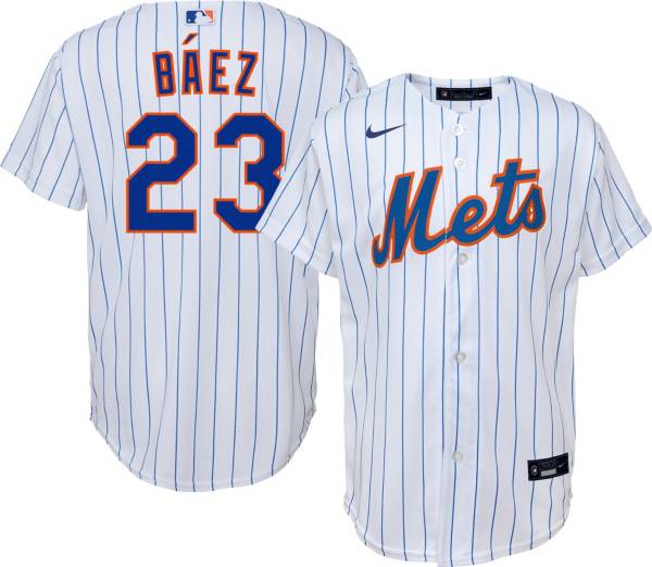 Nike Youth New York Mets Javier Baez #23 White Replica Baseball Jersey