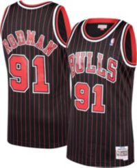  Mitchell & Ness NBA Swingman Alternate Jersey Bulls 95 Dennis  Rodman Black LG : Sports & Outdoors