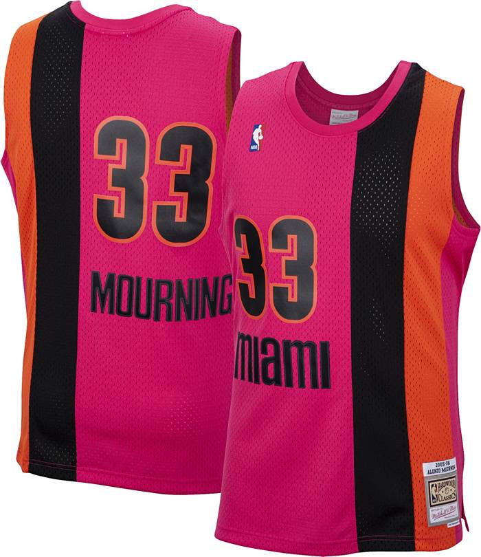 Mitchell & Ness Men's 2005 Miami Heat Alonzo Mourning #33 Pink