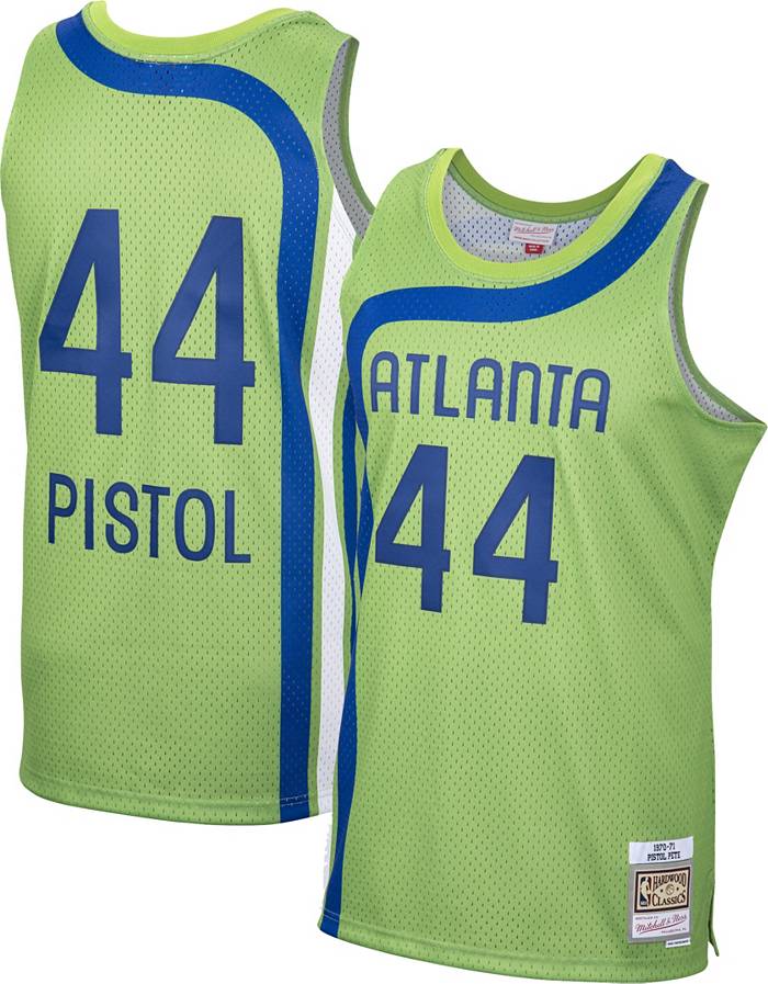 Neon Green Nba Atlanta Hawks Throwback Basketball Jersey #44