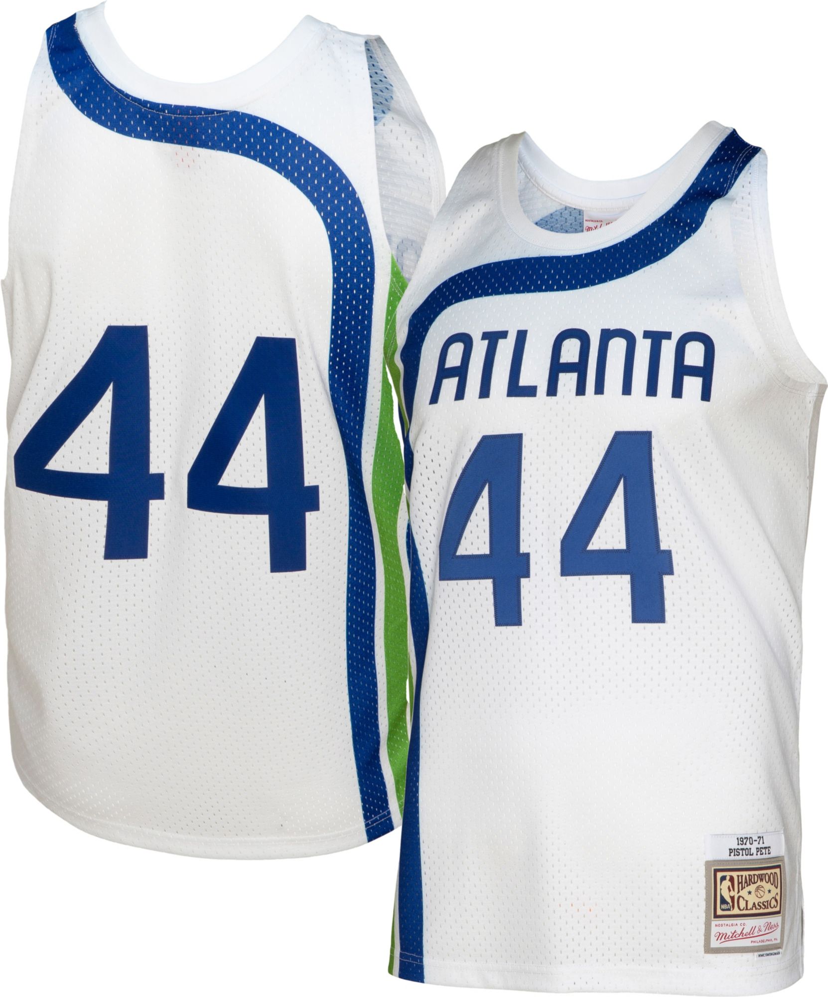 Mitchell & Ness Men's 1970 Atlanta Hawks Pete Maravich White Hardwood Classics Swingman Jersey product image