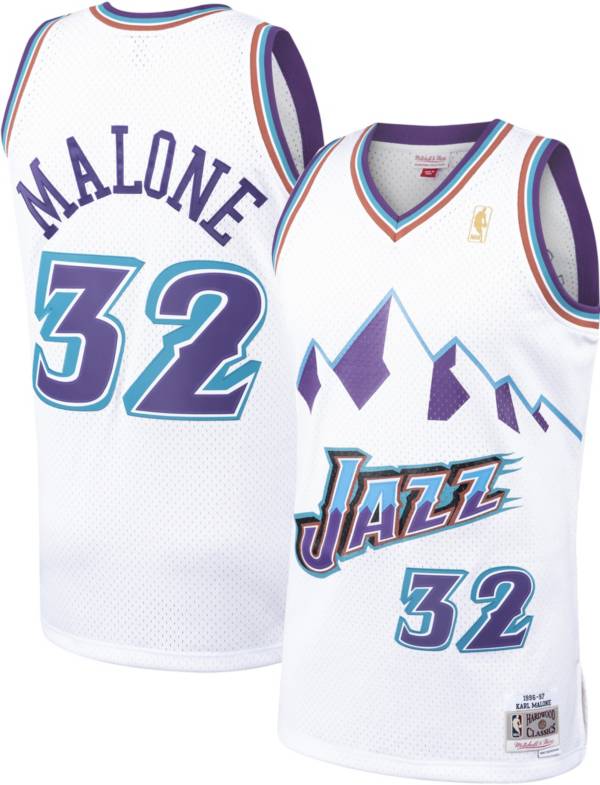 Mitchell & Ness Men's Utah Jazz Karl Malone #32 White Hardwood Classics Jersey product image