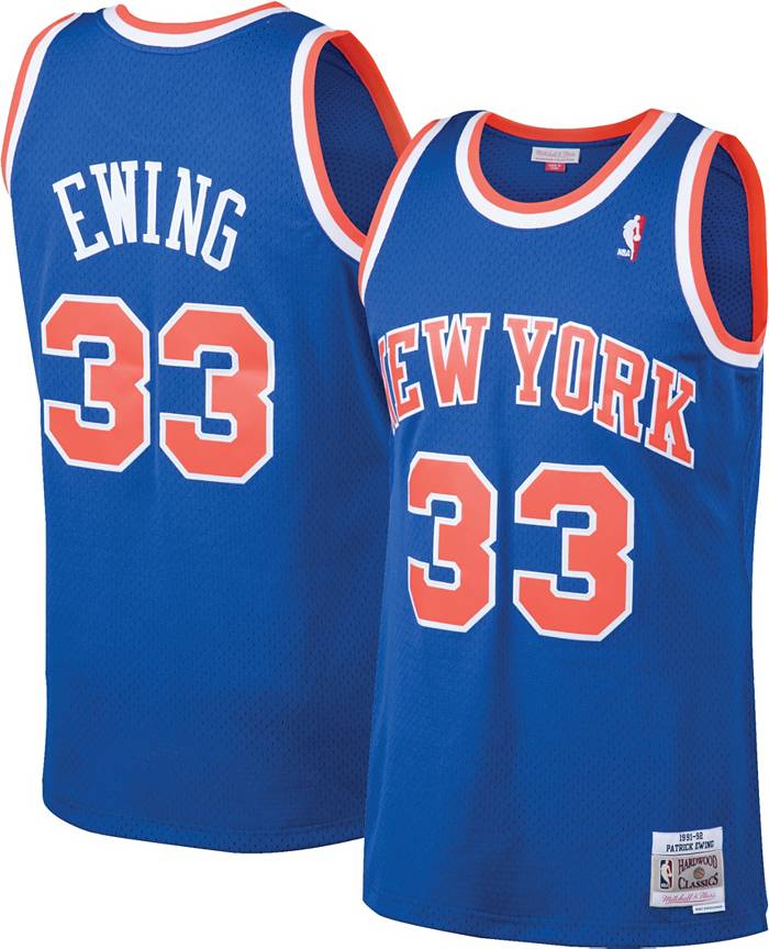 Mitchell & Ness Men's New York Knicks Patrick Ewing #33 Blue Hardwood  Classics Swingman Jersey