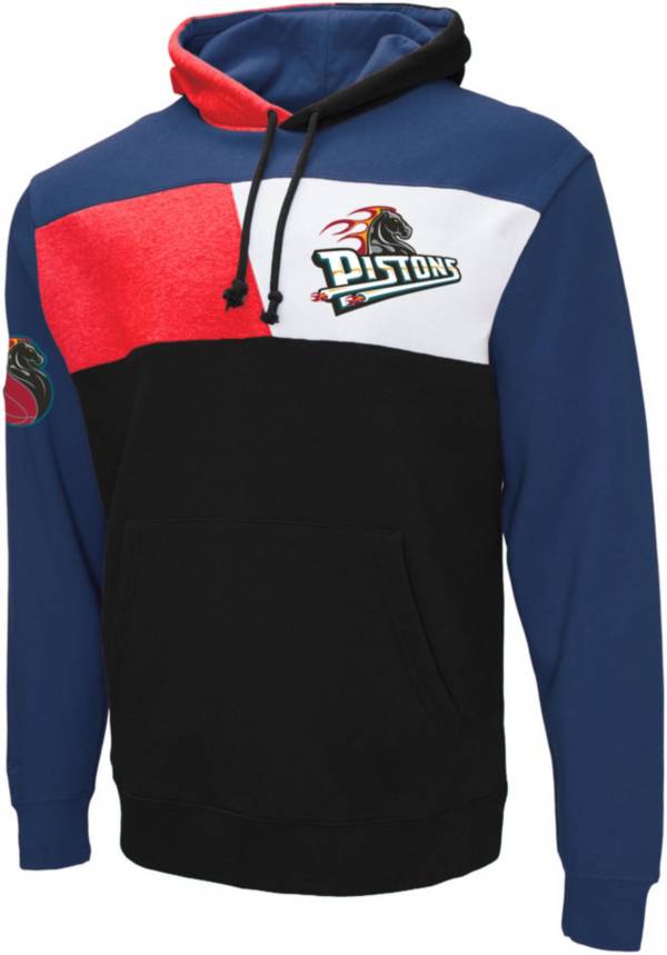 Mitchell & Ness Men's Detroit Pistons Black Coach Pullover Hoodie