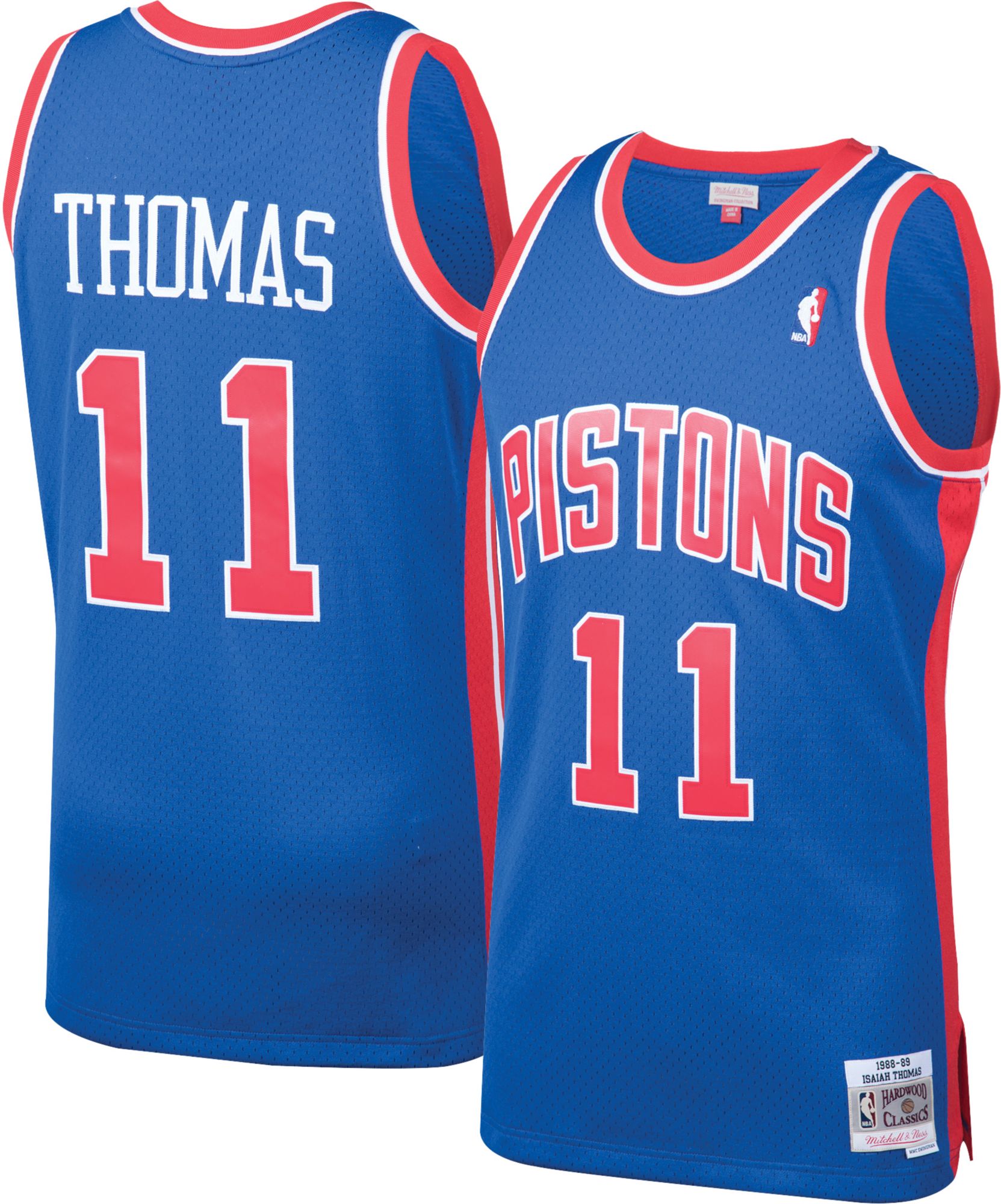 Mitchell & Ness Men's 1988 Detroit Pistons Isiah Thomas #11 Royal Hardwood Classics Swingman Jersey product image