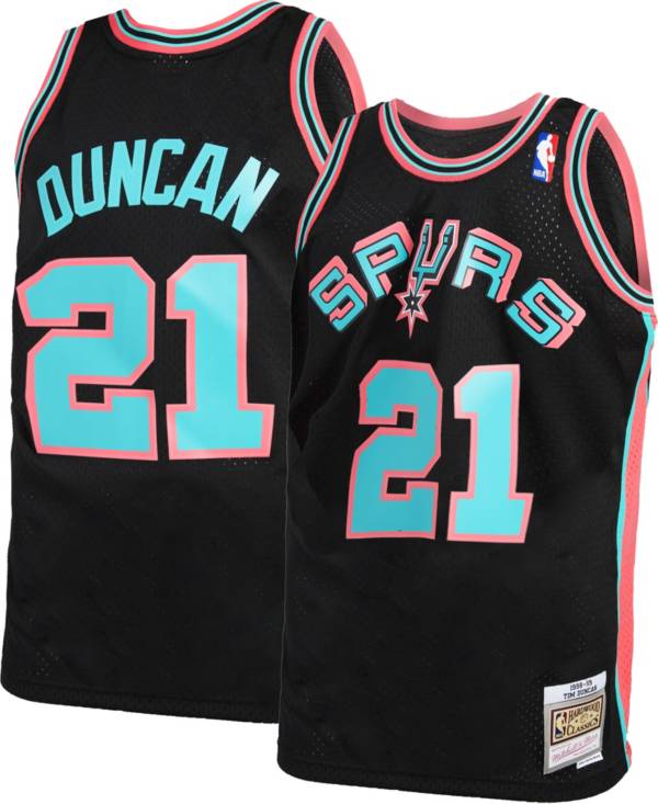Mitchell & Ness Men's 1998 San Antonio Spurs Tim Duncan #21 Black Hardwood Classics Swingman Jersey product image