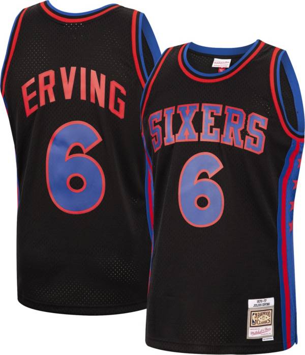 Mitchell & Ness Men's 1976 Philadelphia 76ers Julius Erving #6 Black Hardwood Classics Swingman Jersey