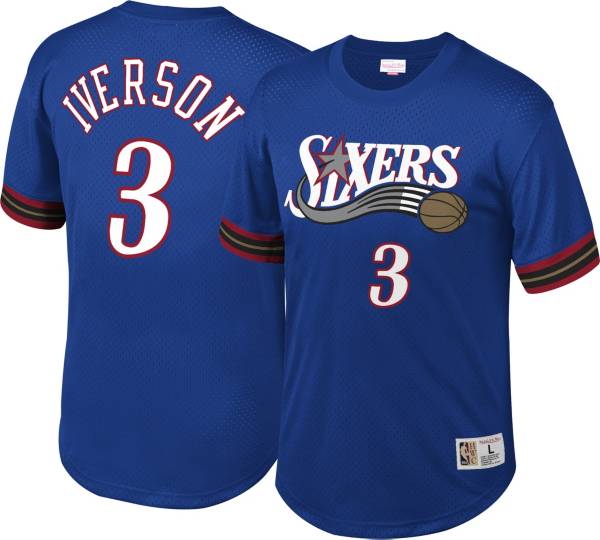 Mitchell & Ness Men's Philadelphia 76ers Allen Iverson #3 Royal Blue T-Shirt