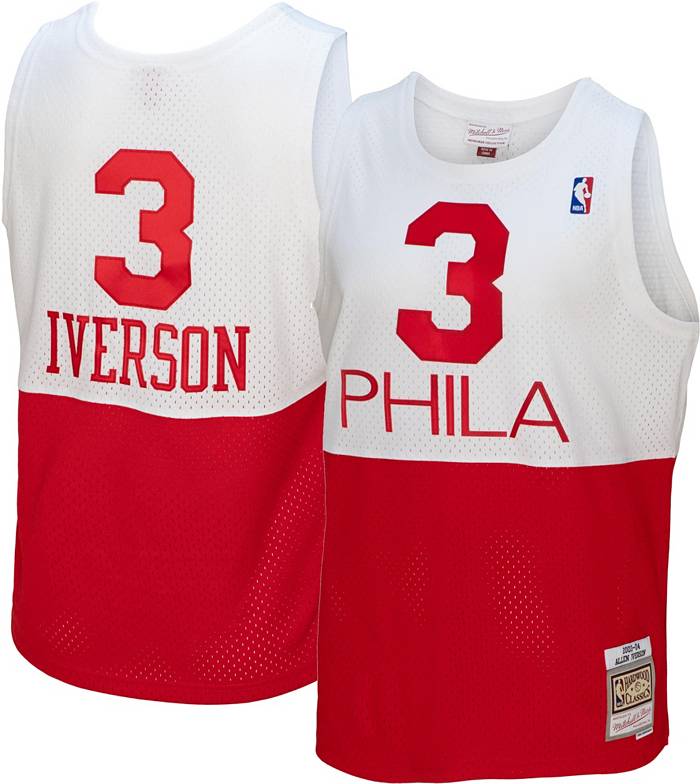 Men's Mitchell & Ness Allen Iverson White Philadelphia 76ers Hardwood  Classics Authentic Jersey