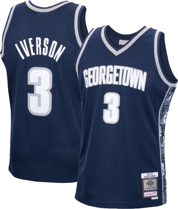 Mitchell & Ness Men's Georgetown Hoyas Allen Iverson #3 '95-'96 Swingman  Navy Jersey