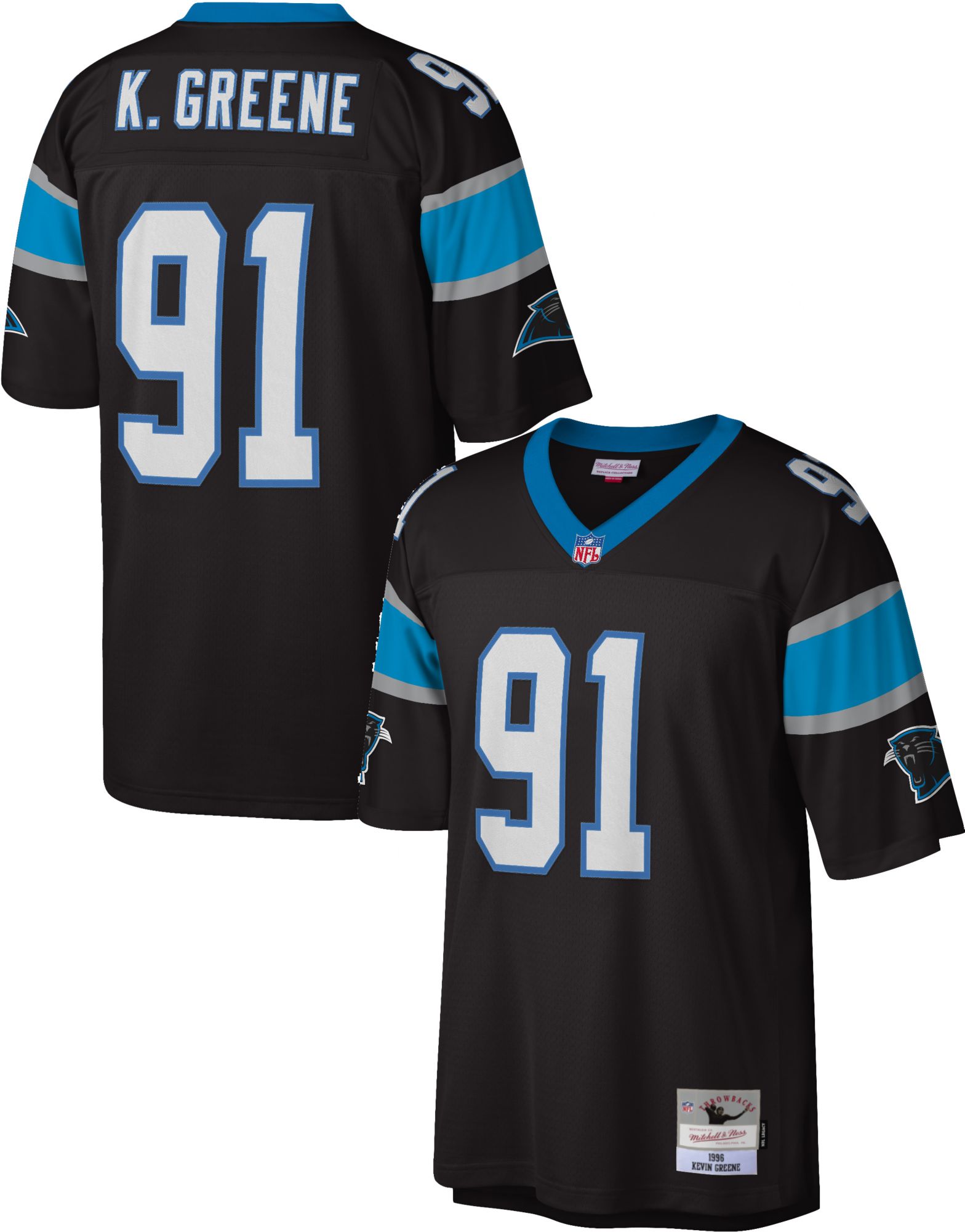 Men's Mitchell & Ness Sam Mills Black Carolina Panthers Legacy Replica  Jersey