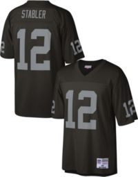 Mitchell and Ness Oakland Raiders 12 Kenny Stabler White with Silver No.  Authentic NFL Throwback Jersey