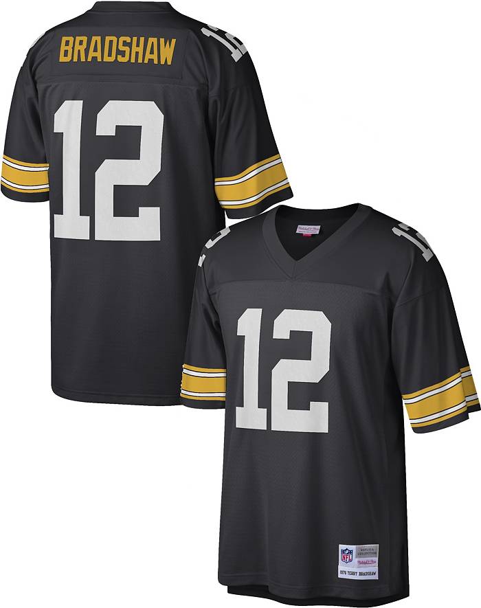 Terry Bradshaw #12 Men's Mitchell & Ness Authentic Home Jersey