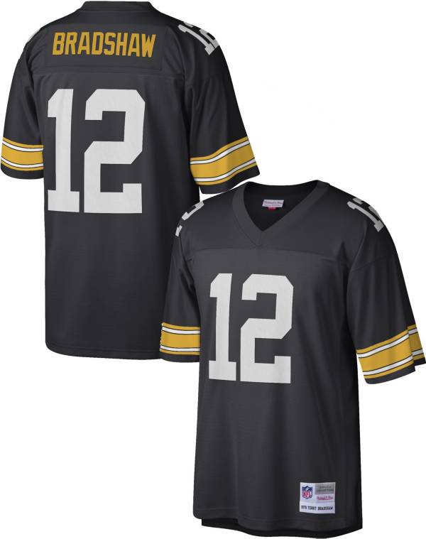 Mitchell & Ness Men's Pittsburgh Steelers Terry Bradshaw #12 1976 Black  Throwback Jersey