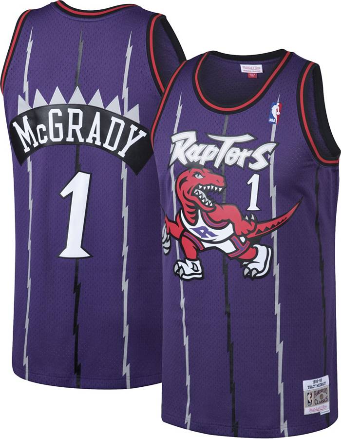 Mitchell & Ness Men's Toronto Raptors Tracy Mcgrady #1 Purple Hardwood Classics  Jersey