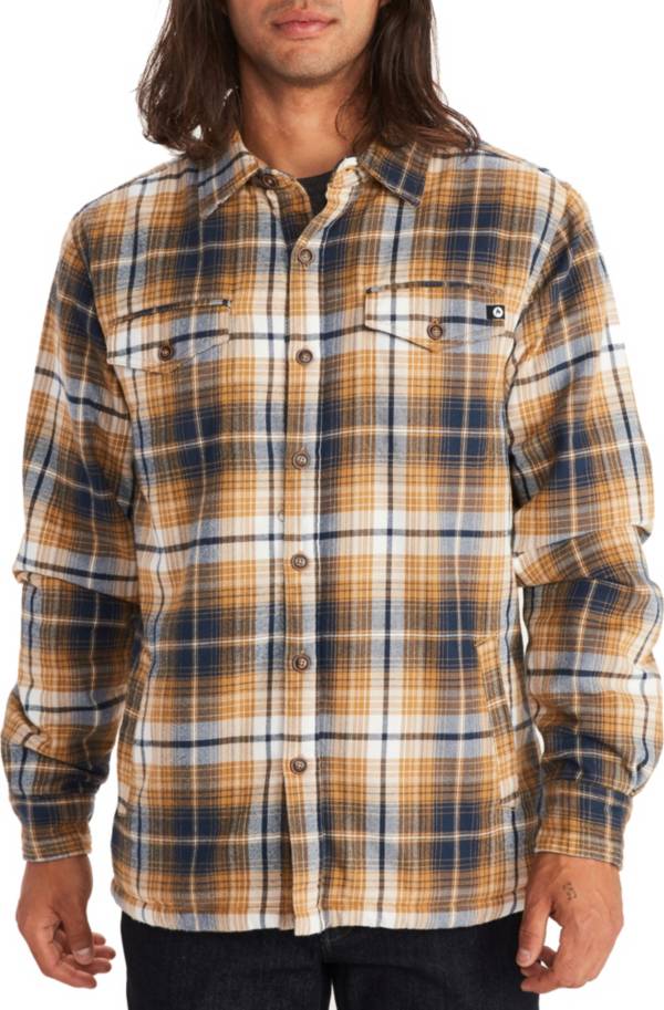 Marmot Men's Ridgefield Sherpa-Lined Flannel Shirt Jacket