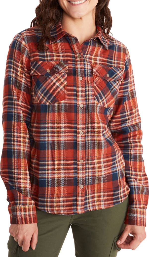 Women's Flat Creek Tech Flannel Shirt | Pale Clay | Size Small | Cotton/Flannel/Recycled Materials | Orvis