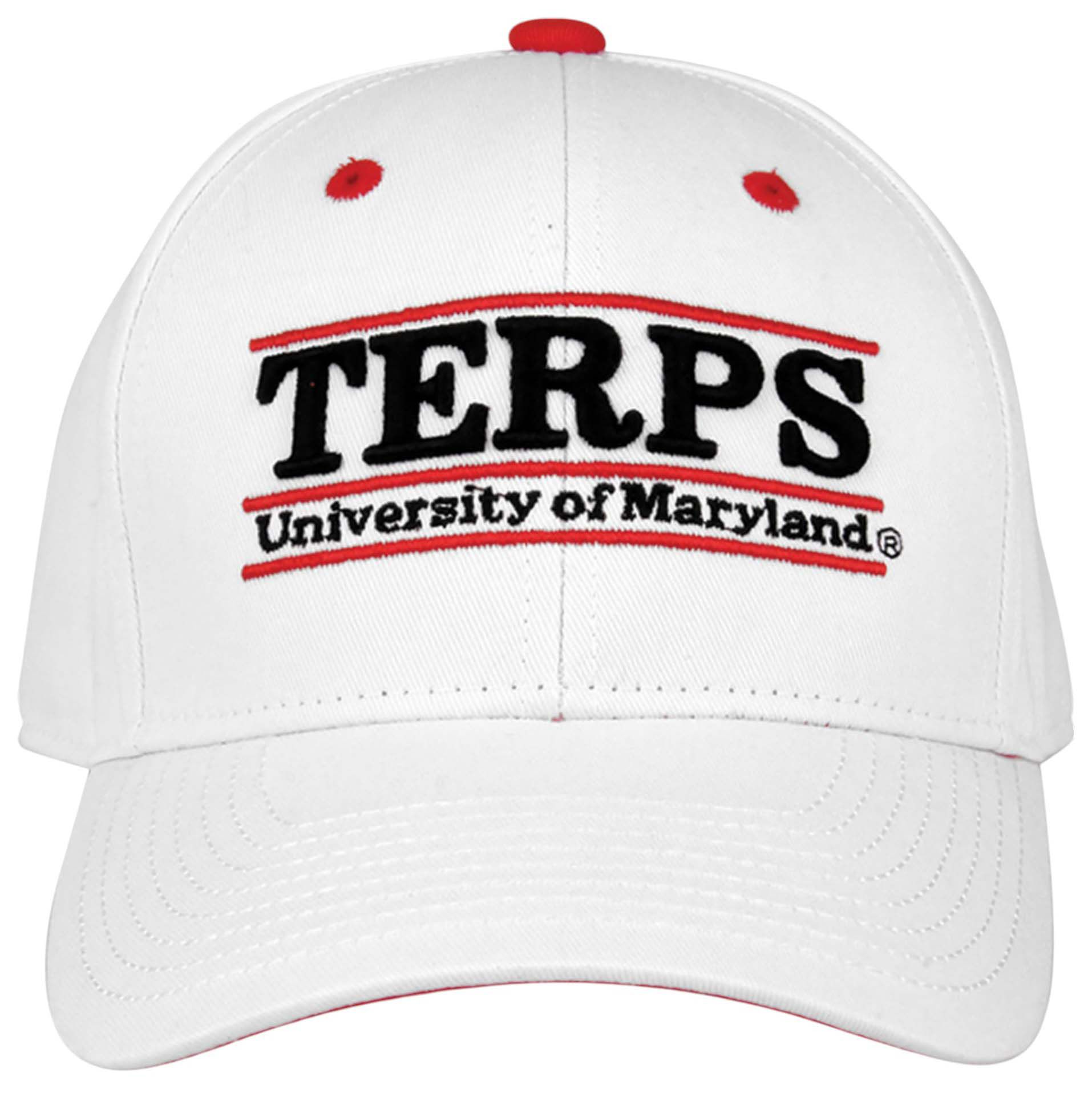 The Game Men's Maryland Terrapins White Bar Adjustable Hat product image