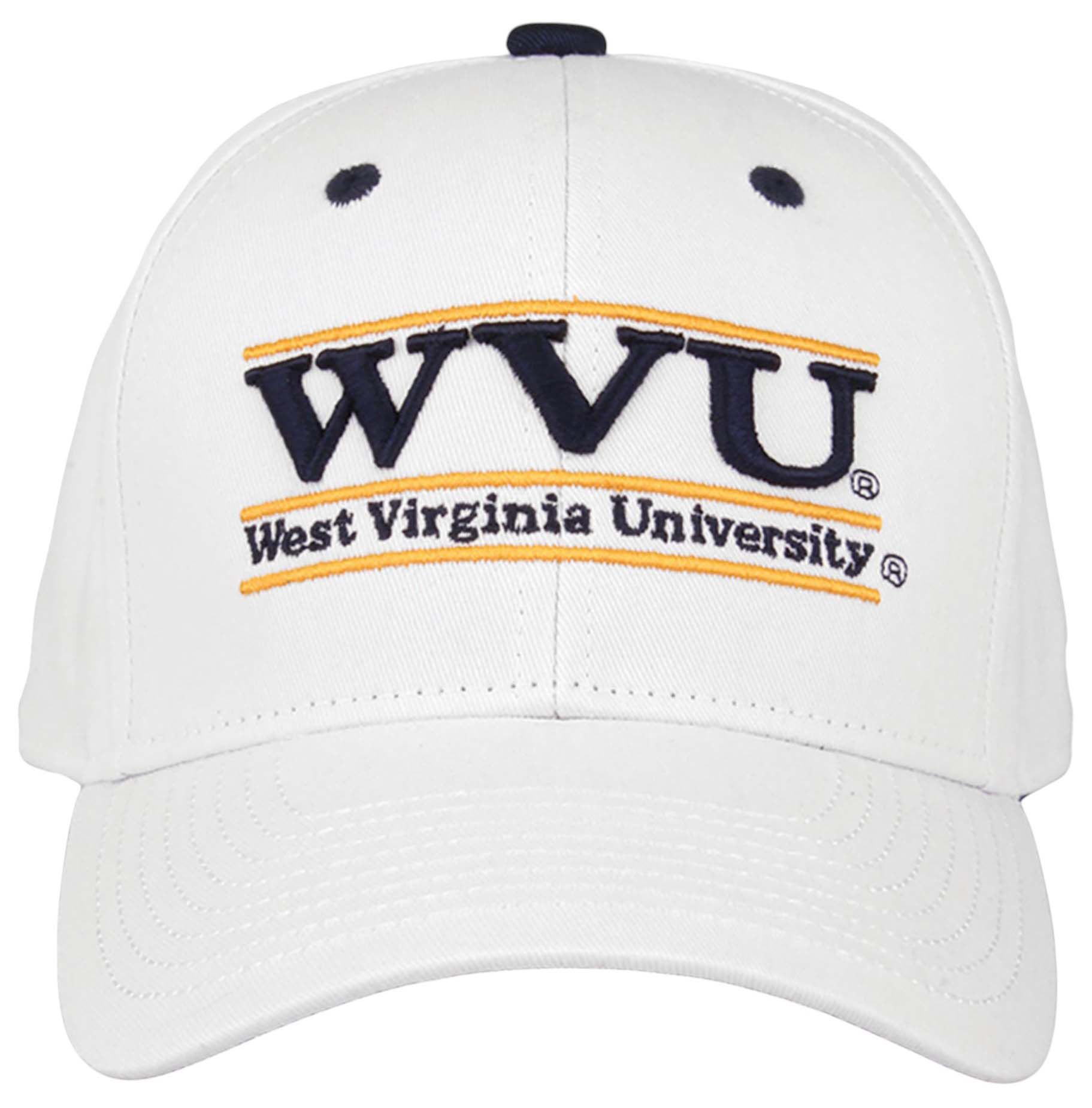 The Game Men's West Virginia Mountaineers White Bar Adjustable Hat product image
