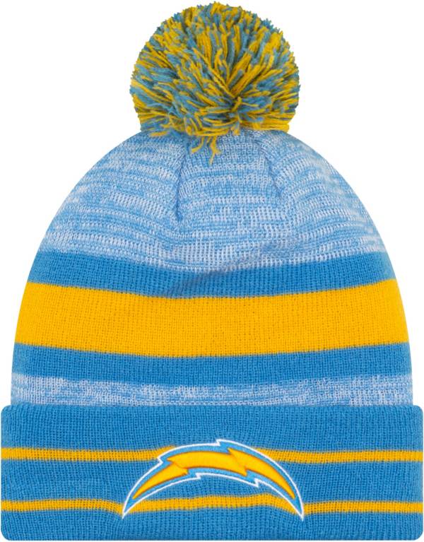 New Era Men's Los Angeles Chargers Cuffed Pom Blue Knit Beanie product image