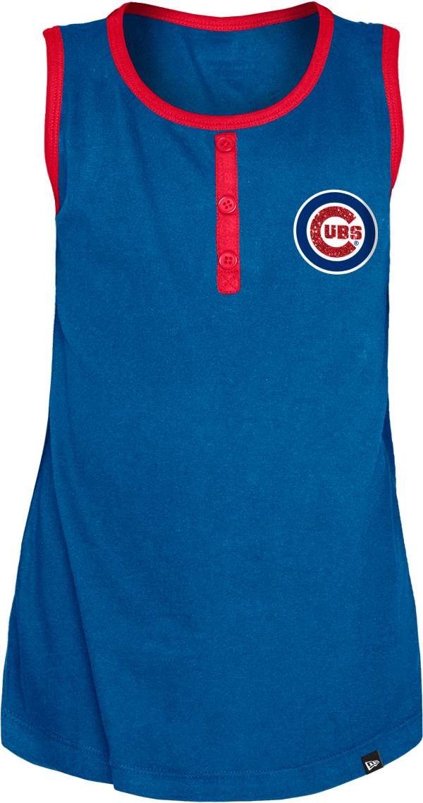 New Era Youth Girls' Chicago Cubs Blue Giltter Tank Top product image