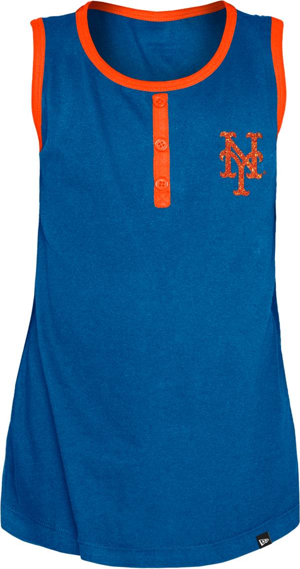 New Era Youth Girls' New York Mets Blue Giltter Tank Top product image