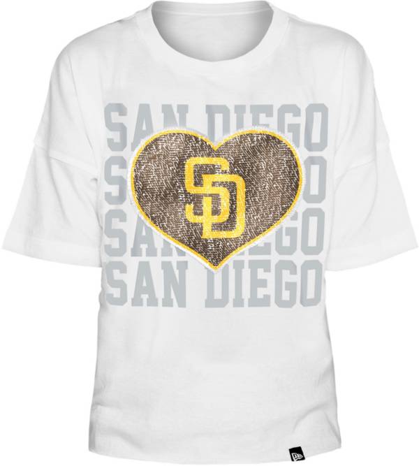 New Era Youth Girls' San Diego Padres White Heart T-Shirt product image