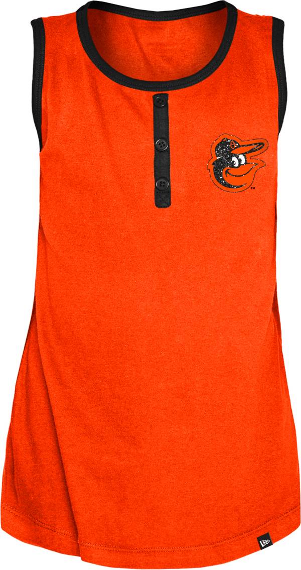 New Era Youth Girls' Baltimore Orioles Orange Giltter Tank Top product image
