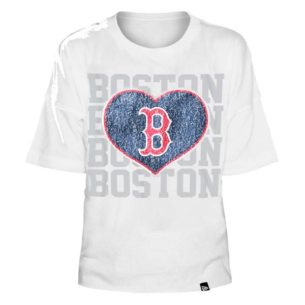New Era Youth Girls' Boston Red Sox White Heart V-Neck T-Shirt product image