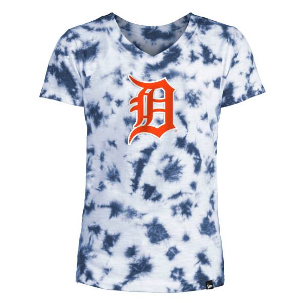 New Era Youth Girls' Detroit Tigers Blue Tie Dye V-Neck T-Shirt product image