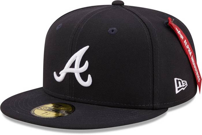 Atlanta Braves New Era Satin Peek 59FIFTY Fitted Hat - Black