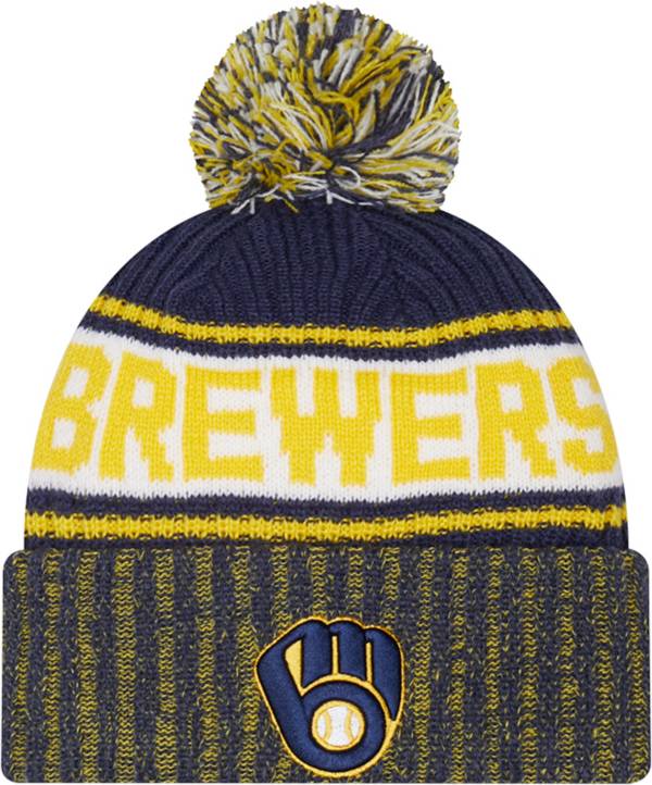 New Era Men's Milwaukee Brewers Navy Marl Knit Beanie