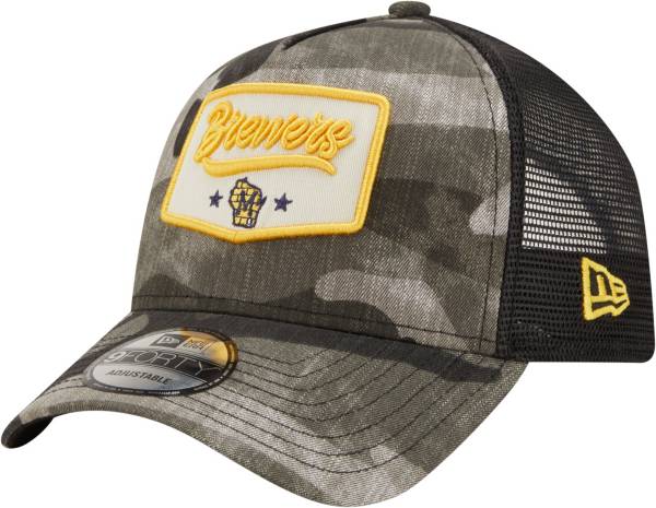 New Era Men's Milwaukee Brewers Camo Patch 9Forty Adjustable Hat