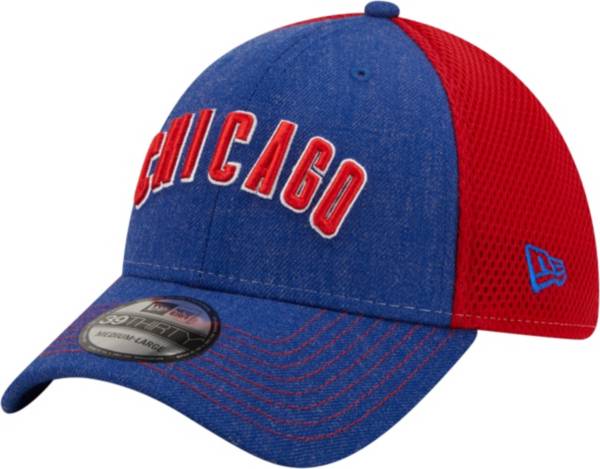New Era Men's Chicago Cubs Blue 39Thirty Heathered Stretch Fit Hat