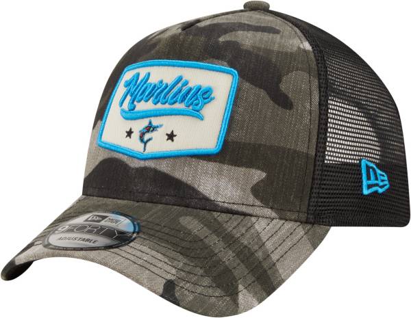 New Era Men's Miami Marlins Camo Patch 9Forty Adjustable Hat