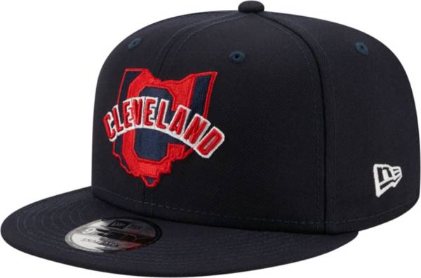 New Era Men's Cleveland Indians 9Fifty Navy Local Adjustable Hat