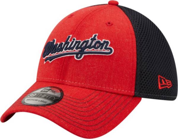 New Era Men's Washington Nationals Red 39Thirty Heathered Stretch Fit Hat