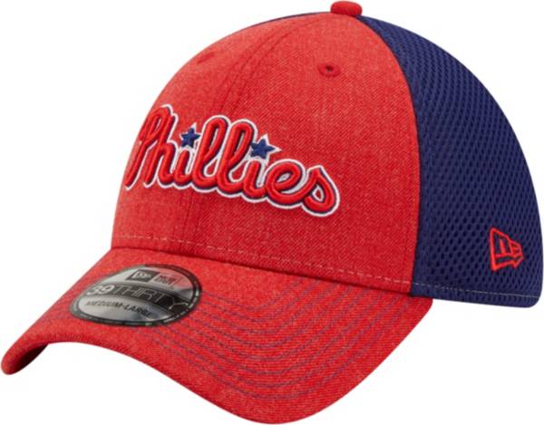 New Era Men's Philadelphia Phillies Red 39Thirty Heathered Stretch Fit Hat