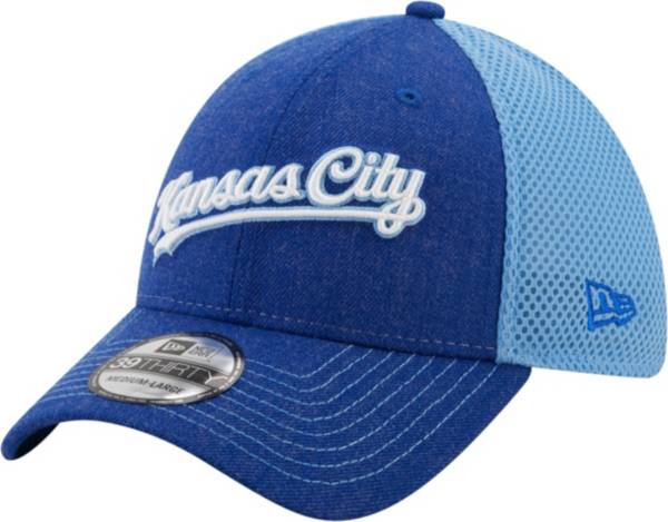New Era Men's Kansas City Royals Blue 39Thirty Heathered Stretch Fit Hat