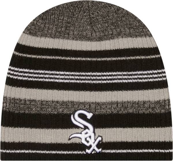 New Era Men's Chicago White Sox Black Striped Knit Beanie