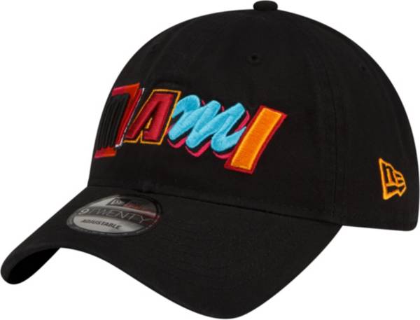 New Era Men's 2021-22 City Edition Miami Heat Black 9Twenty Adjustable Hat