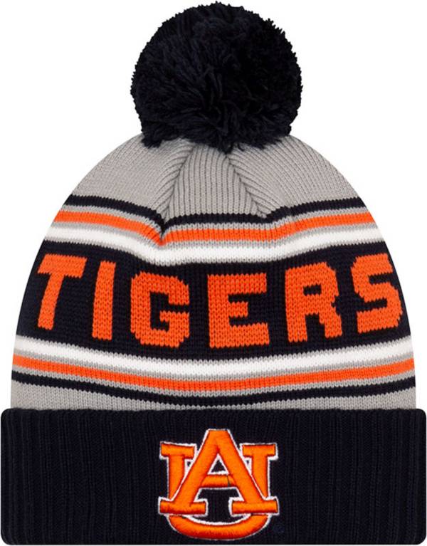 New Era Men's Auburn Tigers Blue Cheer Knit Pom Beanie