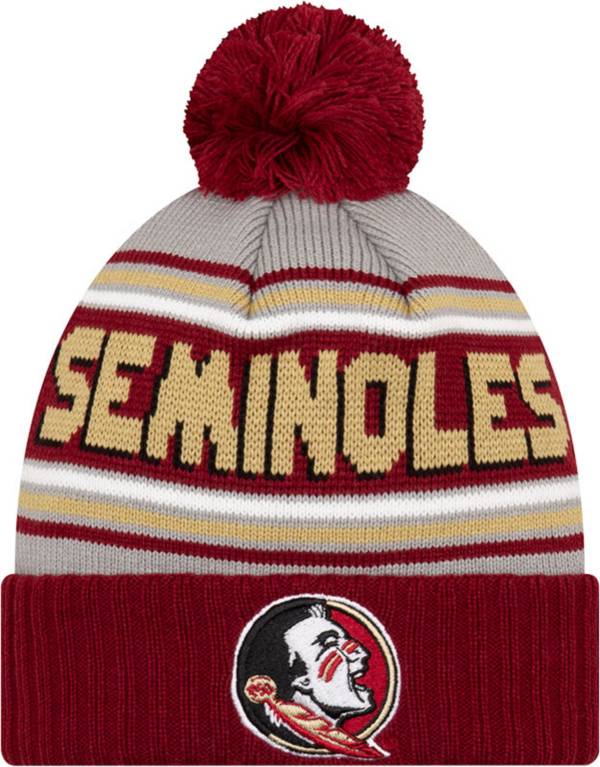 New Era Men's Florida State Seminoles Garnet Cheer Knit Pom Beanie