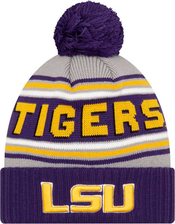 New Era Men's LSU Tigers Purple Cheer Knit Pom Beanie