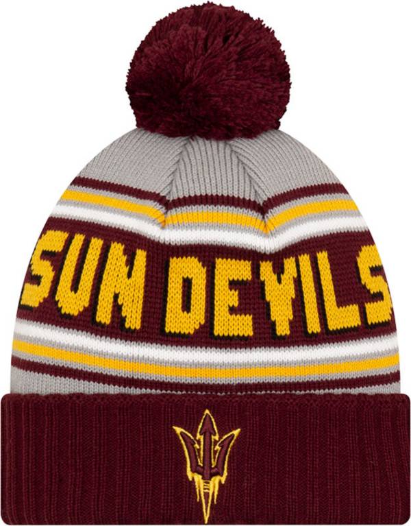 New Era Men's Arizona State Sun Devils Maroon Cheer Knit Pom Beanie