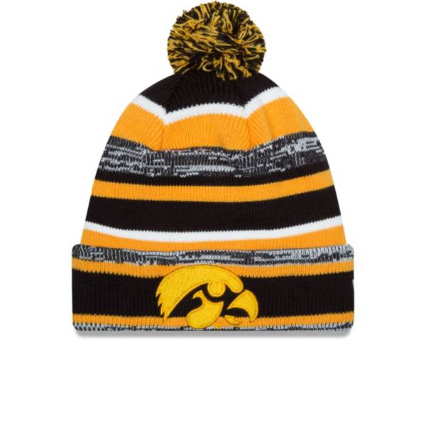 New Era Men's Iowa Hawkeyes Black Pom Beanie